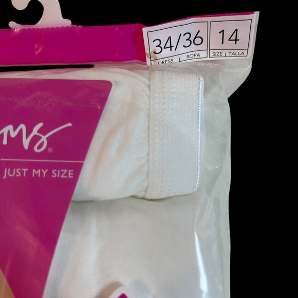 Just My Size by Hanes 5 Briefs White 34/36 Panty Plus Size 14 Breathable Cotton - Picture 6 of 10